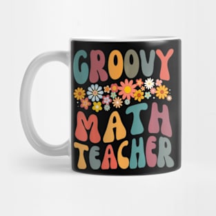 Groovy Math Teacher Retro Colorful Design Teaching Mug